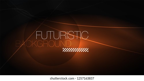 Digital technology abstract background - neon geometric design. Abstract glowing lines. Colorful techno vector background. Futuristic shape.