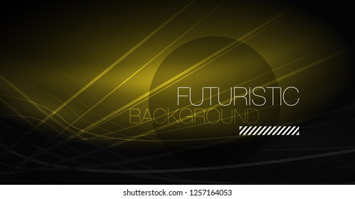Digital technology abstract background - neon geometric design. Abstract glowing lines. Colorful techno vector background. Futuristic shape.