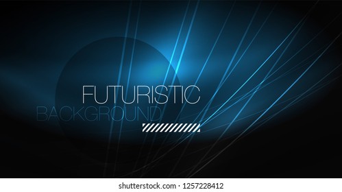 Fondo abstracto de tecnología digital - diseño geométrico neón. Resumen de líneas brillantes. Fondo del vector tecno colorido. Forma futurista.
