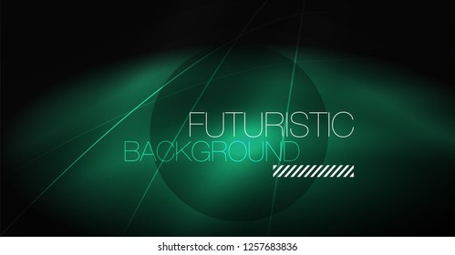 Digital technology abstract background - neon geometric design. Abstract glowing lines. Colorful techno vector background. Futuristic shape.