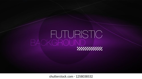 Digital technology abstract background - neon geometric design. Abstract glowing lines. Colorful techno vector background. Futuristic shape.