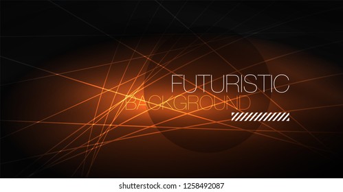 Digital technology abstract background - neon geometric design. Abstract glowing lines. Colorful techno vector background. Futuristic shape.