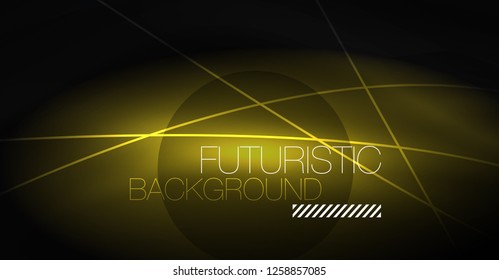 Fondo abstracto de tecnología digital - diseño geométrico neón. Resumen de líneas brillantes. Fondo del vector tecno colorido. Forma futurista.