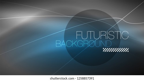 Digital technology abstract background - neon geometric design. Abstract glowing lines. Colorful techno vector background. Futuristic shape.