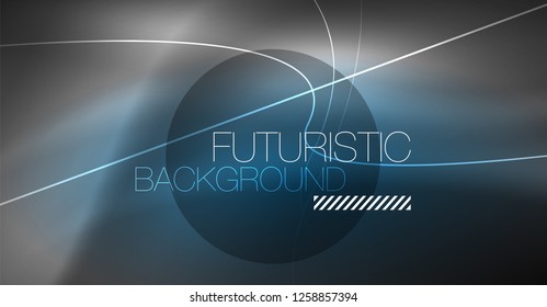Digital technology abstract background - neon geometric design. Abstract glowing lines. Colorful techno vector background. Futuristic shape.