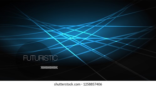 Digital technology abstract background - neon geometric design. Abstract glowing lines. Colorful techno vector background. Futuristic shape.