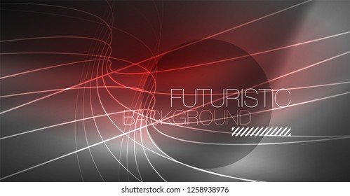 Abstrakter Hintergrund der Digitaltechnik - neongeometrisches Design. Abstrakte leuchtende Linien. Farbiger Techno-Vektorhintergrund. Futuristische Form.