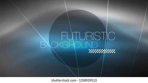 Digital technology abstract background - neon geometric design. Abstract glowing lines. Colorful techno vector background. Futuristic shape.