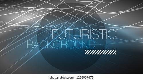 Abstrakter Hintergrund der Digitaltechnik - neongeometrisches Design. Abstrakte leuchtende Linien. Farbiger Techno-Vektorhintergrund. Futuristische Form.
