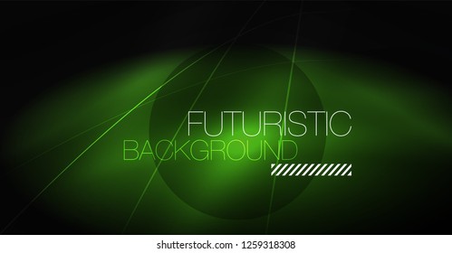 Digital technology abstract background - neon geometric design. Abstract glowing lines. Colorful techno vector background. Futuristic shape.