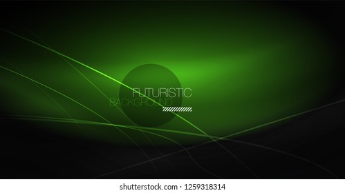 Abstrakter Hintergrund der Digitaltechnik - neongeometrisches Design. Abstrakte leuchtende Linien. Farbiger Techno-Vektorhintergrund. Futuristische Form.
