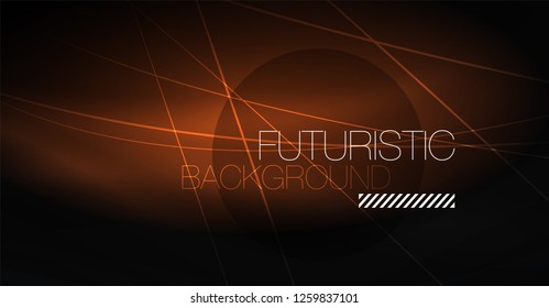 Digital technology abstract background - neon geometric design. Abstract glowing lines. Colorful techno vector background. Futuristic shape.