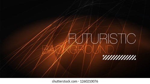 Digital technology abstract background - neon geometric design. Abstract glowing lines. Colorful techno vector background. Futuristic shape.