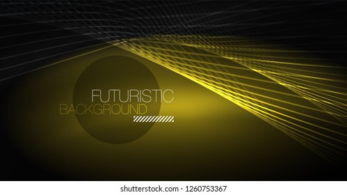 Fondo abstracto de tecnología digital - diseño geométrico neón. Resumen de líneas brillantes. Fondo del vector tecno colorido. Forma futurista.