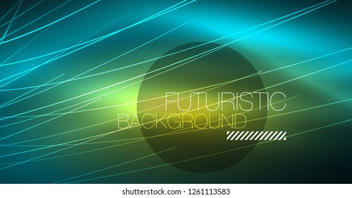 Fondo abstracto de tecnología digital - diseño geométrico neón. Resumen de líneas brillantes. Fondo del vector tecno colorido. Forma futurista.