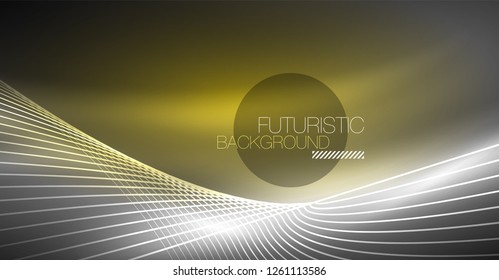 Fondo abstracto de tecnología digital - diseño geométrico neón. Resumen de líneas brillantes. Fondo del vector tecno colorido. Forma futurista.