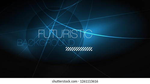Digital technology abstract background - neon geometric design. Abstract glowing lines. Colorful techno vector background. Futuristic shape.