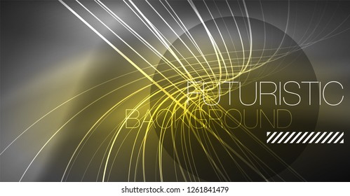 Fondo abstracto de tecnología digital - diseño geométrico neón. Resumen de líneas brillantes. Fondo del vector tecno colorido. Forma futurista.