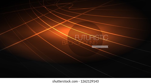 Digital technology abstract background - neon geometric design. Abstract glowing lines. Colorful techno vector background. Futuristic shape.