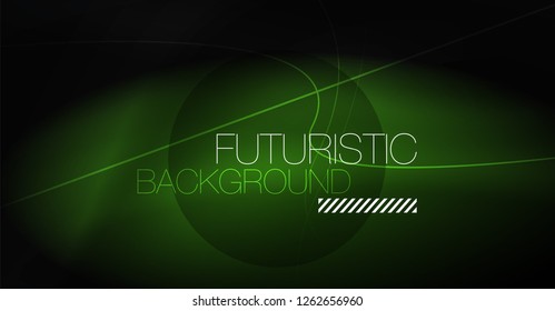 Digital technology abstract background - neon geometric design. Abstract glowing lines. Colorful techno vector background. Futuristic shape.