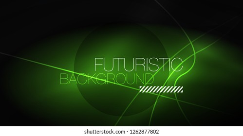 Digital technology abstract background - neon geometric design. Abstract glowing lines. Colorful techno vector background. Futuristic shape.