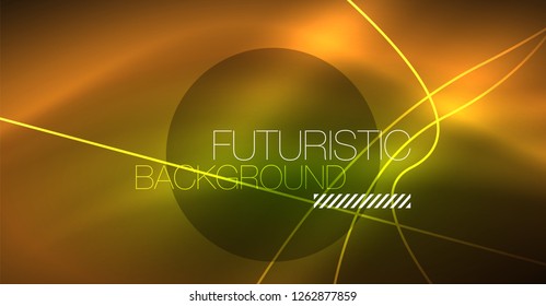 Tecnologia digital fundo abstrato - design geométrico neon. Linhas brilhantes abstratas. Fundo de vetor techno colorido. Forma futurista.