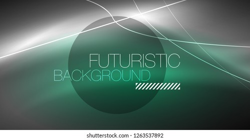 Abstrakter Hintergrund der Digitaltechnik - neongeometrisches Design. Abstrakte leuchtende Linien. Farbiger Techno-Vektorhintergrund. Futuristische Form.