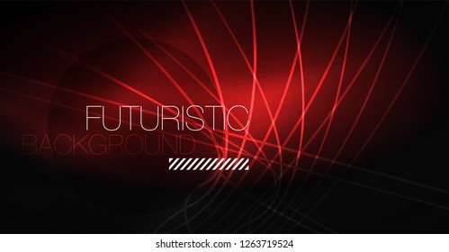 Digital technology abstract background - neon geometric design. Abstract glowing lines. Colorful techno vector background. Futuristic shape.