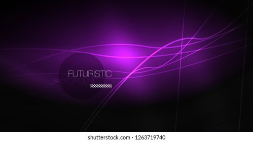 Fondo abstracto de tecnología digital - diseño geométrico neón. Resumen de líneas brillantes. Fondo del vector tecno colorido. Forma futurista.