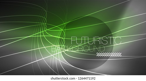 Tecnologia digital fundo abstrato - design geométrico neon. Linhas brilhantes abstratas. Fundo de vetor techno colorido. Forma futurista.