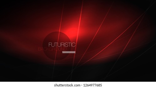 Digital technology abstract background - neon geometric design. Abstract glowing lines. Colorful techno vector background. Futuristic shape.