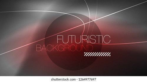 Abstrakter Hintergrund der Digitaltechnik - neongeometrisches Design. Abstrakte leuchtende Linien. Farbiger Techno-Vektorhintergrund. Futuristische Form.