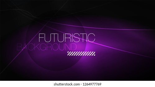 Abstrakter Hintergrund der Digitaltechnik - neongeometrisches Design. Abstrakte leuchtende Linien. Farbiger Techno-Vektorhintergrund. Futuristische Form.