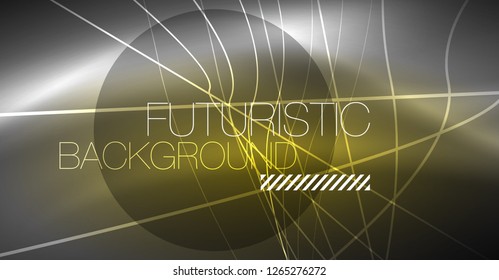 Digital technology abstract background - neon geometric design. Abstract glowing lines. Colorful techno vector background. Futuristic shape.