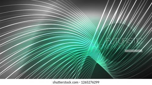 Fondo abstracto de tecnología digital - diseño geométrico neón. Resumen de líneas brillantes. Fondo del vector tecno colorido. Forma futurista.