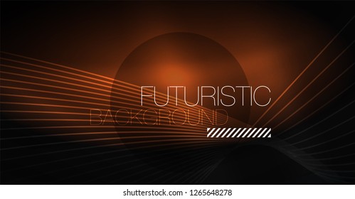 Fondo abstracto de tecnología digital - diseño geométrico neón. Resumen de líneas brillantes. Fondo del vector tecno colorido. Forma futurista.