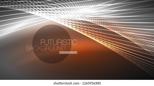 Fondo abstracto de tecnología digital - diseño geométrico neón. Resumen de líneas brillantes. Fondo del vector tecno colorido. Forma futurista.