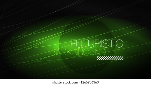Abstrakter Hintergrund der Digitaltechnik - neongeometrisches Design. Abstrakte leuchtende Linien. Farbiger Techno-Vektorhintergrund. Futuristische Form.