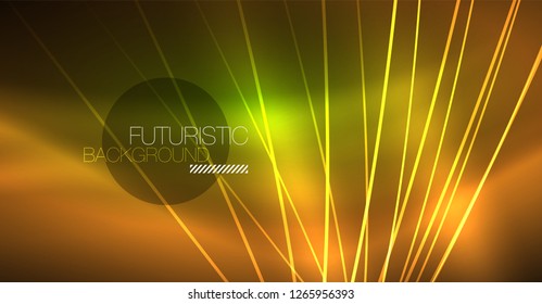 Fondo abstracto de tecnología digital - diseño geométrico neón. Resumen de líneas brillantes. Fondo del vector tecno colorido. Forma futurista.