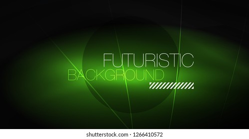 Digital technology abstract background - neon geometric design. Abstract glowing lines. Colorful techno vector background. Futuristic shape.