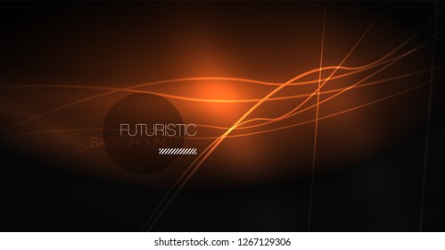 Digital technology abstract background - neon geometric design. Abstract glowing lines. Colorful techno vector background. Futuristic shape.