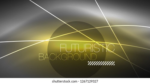 Fondo abstracto de tecnología digital - diseño geométrico neón. Resumen de líneas brillantes. Fondo del vector tecno colorido. Forma futurista.