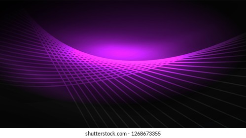 Abstrakter Hintergrund der Digitaltechnik - neongeometrisches Design. Abstrakte leuchtende Linien. Farbiger Techno-Vektorhintergrund. Futuristische Form.