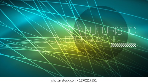 Fondo abstracto de tecnología digital - diseño geométrico neón. Resumen de líneas brillantes. Fondo del vector tecno colorido. Forma futurista.