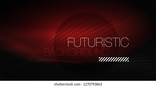 Digital technology abstract background - neon geometric design. Abstract glowing lines. Colorful techno vector background. Futuristic shape.