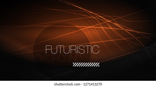 Digital technology abstract background - neon geometric design. Abstract glowing lines. Colorful techno vector background. Futuristic shape.