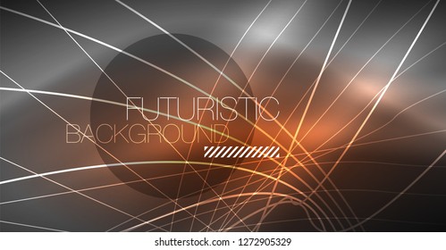 Fondo abstracto de tecnología digital - diseño geométrico neón. Resumen de líneas brillantes. Fondo del vector tecno colorido. Forma futurista.