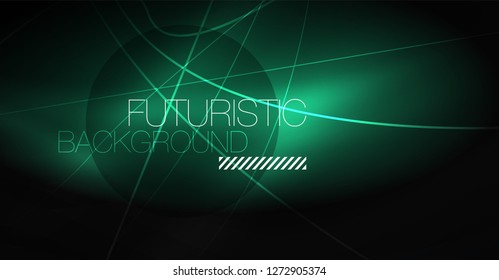 Abstrakter Hintergrund der Digitaltechnik - neongeometrisches Design. Abstrakte leuchtende Linien. Farbiger Techno-Vektorhintergrund. Futuristische Form.