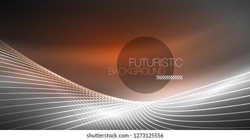 Fondo abstracto de tecnología digital - diseño geométrico neón. Resumen de líneas brillantes. Fondo del vector tecno colorido. Forma futurista.