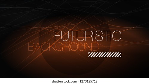 Digital technology abstract background - neon geometric design. Abstract glowing lines. Colorful techno vector background. Futuristic shape.
